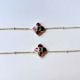 Handmade Brass Metal Jewellery Ruby Floral Anklet Pair